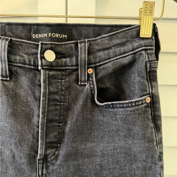 Denim Forum The Arlo High Rise Straight 30L Faded Black Jeans Size 25 - Picture 7 of 14